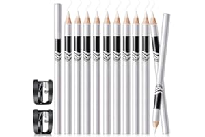 NewBang 12PCS Barber Pencil Hairline Pencils Beard Guide Beard Outliner Pencils with Built-in Sharpener,Hairline Outliner Pencils and Beard Shaping Pencils for Men and Women(White)
