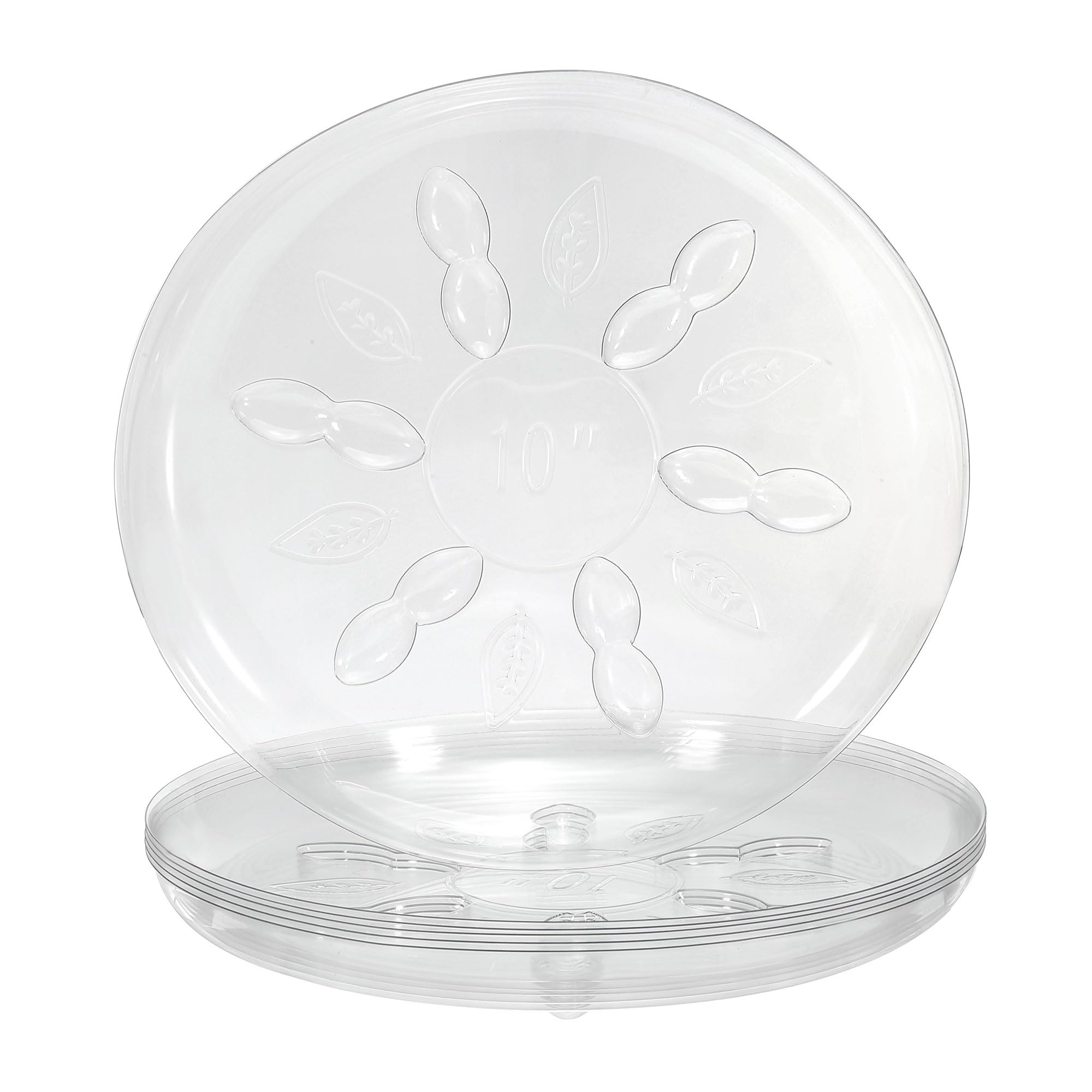 PATIKIL 10 Inch Plant Saucers, Clear Plastic Drip Trays Plant Plate Dish for Indoor Planters Flower Pots, 6pcs