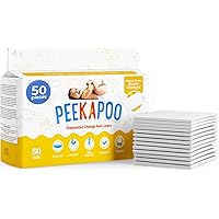 Peekapoo - Disposable Changing Pad Liners (50 Pack) Super Soft, Ultra Absorbent & Waterproof - Covers Any Surface for Mess Fr