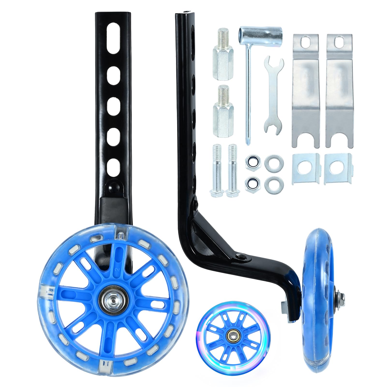 SURIEEN Bicycle training wheels, suitable for 12/14/16/18/20-inch bicycles, adjustable balance training wheels, specifically for balance bikes (blue)