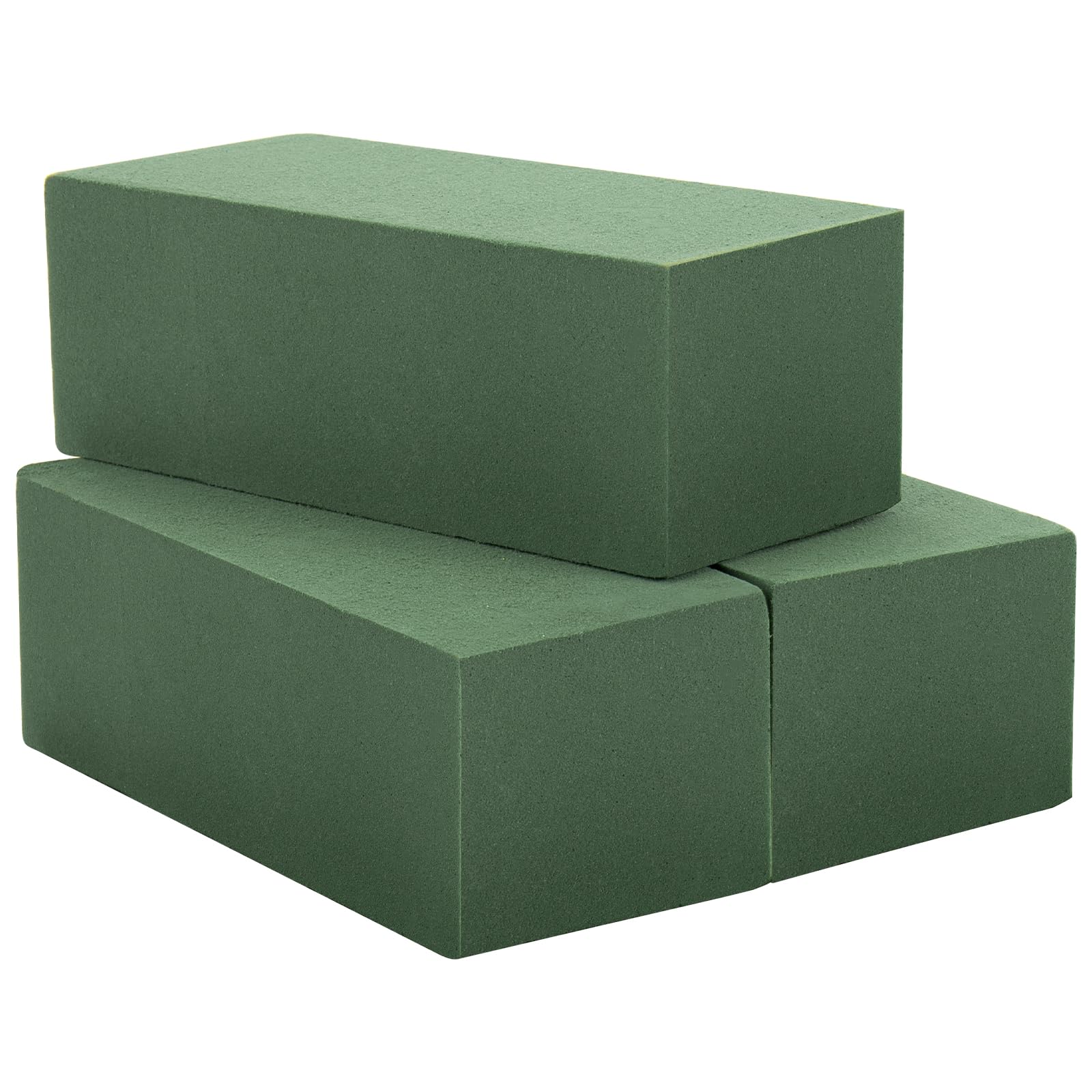 Taope Floral Foam 3 Pcs, Green Sponge Block for Artificial & Fresh Flowers, Square Wet & Dry Foam Bricks for Flower Arrangements, Indoor and Outdoor Floral Displays, Weddings and Funeral Arrangements