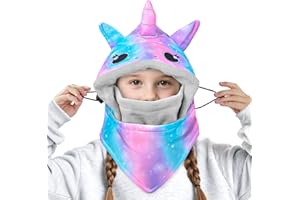 Kids Balaclava Winter Windproof Hat, Adjustable Ski Mask for Kids with Fleece Lining Cold Weather Snow Hat for Age 3-8