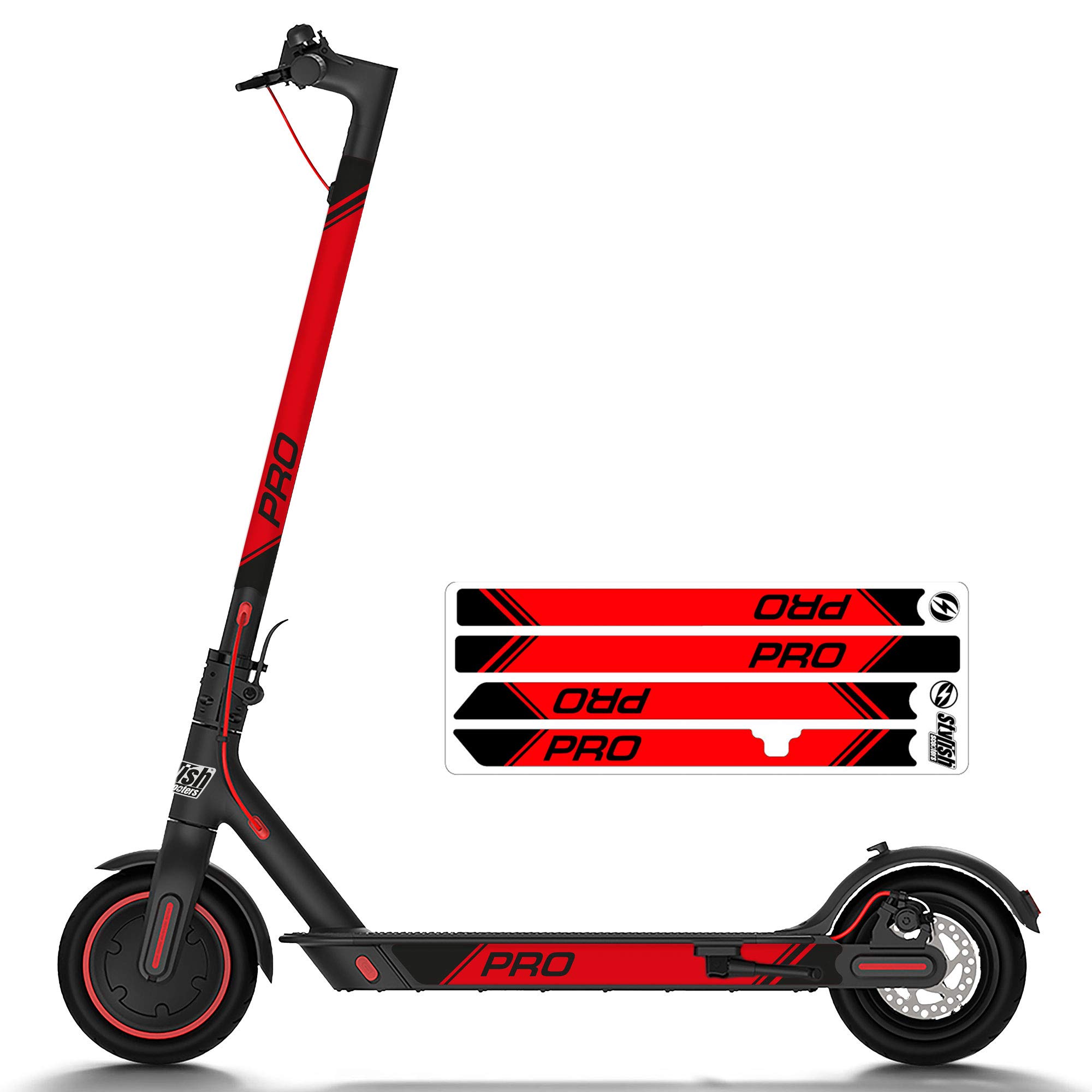 Sticker for Xiaomi M365, STYLISH SCOOTERS Reflective Sticker for Electric Scooter (Red)
