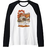 Vermont Fall Scenery Autumn Harvest Souvenir Raglan Baseball Tee