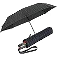 Knirps T.200 Medium Duomatic Automatic Open Close Rain Umbrella - Compact Windproof Umbrella for Rain - Travel Umbrella for Adults - 98cm Diameter Retractable Umbrella & Carrying Case, Check