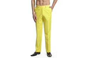 Concitor Mens Dress Pant Trousers Flat Front Solid Mix Multi Color Design