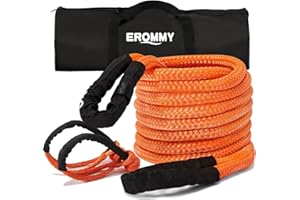 MELLCOM 7/8" x 20FT Kinetic Recovery Tow Rope with Carry Bag and Soft Shackle, Towing Straps for UTV ATV Truck Jeep Car Tract