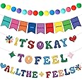 Hahafelt 5 Pieces Inside Party Decorations Feelings Theme Banner Different Feelings Hanging Decorations It's Okay to Feel All The Fells Party Ornaments