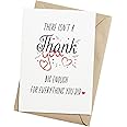TRIDECOR Thank you Card with Envelope, Simple Cute Single Thankful Card, Grateful Gratitude Card - Folded 5"x7" Card for Him, Her, Teacher, Boss, Doctor, Mom, Dad, Coworker, Bridesmaids, Groomsmen