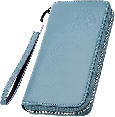 Amazon Blue Sincere 通帳ケース 磁気防止 大容量 通帳入れ 本革 レザー レディース Rfid パスポートケース カードケース 小銭も入る 財布 Tc2 アイスブルー Blue Sincere ポーチ