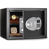 �鶹�� Basics Steel Security Safe and Lock Box with Electronic Keypad - Secure Cash, Jewelry, ID Documents, 0.5 Cubic Feet, B
