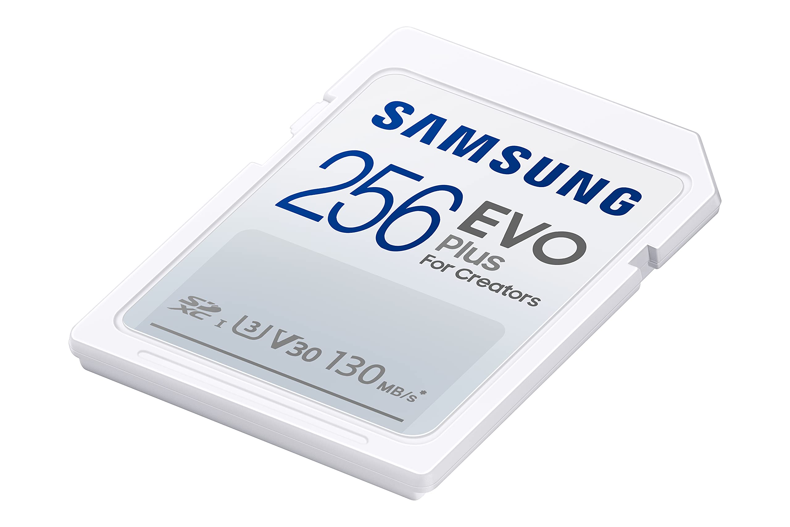 Samsung EVO Plus Full Size 256GB SDXC Card 130MB/s Full HD & 4K UHD, UHS-I, U3, V30 (MB-SC256K/AM)
