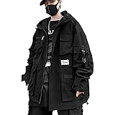 XYXIONGMAO Gothic Clothes Tactical Techwear Zipper Jacket Windbreaker Hooded Streetwear Jackets for Men
