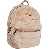Jessica Simpson Mini Plush Tablet Backpack for Women for Work, College, Commuting, Travel (Strawberry Cream)