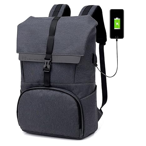 QYXANG Antidiebstahl Rucksack Leichte Unisex Smart Laptop Daypack Lässig Big College School Rucksack mit USB Ladeanschluss