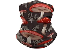 Red Mushrooms Neck Gaiter Face Cover Scarf, Breathable Sun Balaclava for Skiing Fishing Hiking Cycling
