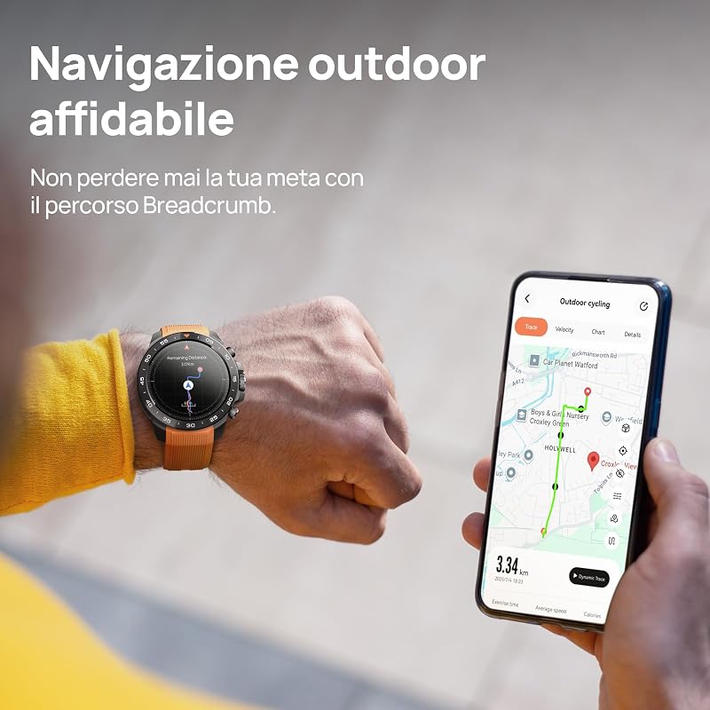GS Explorer S Smartwatch Uomo, GPS, 20 Giorni Autonomia, Nero — foto 3 di 8