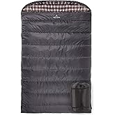 Teton Mammoth Queen Size Double Sleeping Bag- A Warm Bag The Whole Family can Enjoy – Great for Camping, Hunting and Base Camp. Compression Sack Included