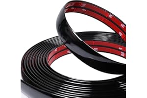 SBWLKJ 16FT Automotive Trim Molding Glossy Black 1-3/16"(30mm) Wide Universal Car Molding Trim(Self Adhesive) UV Protected Scratch-Proof Decorative for Truck RV Body Side Door Window Bumper