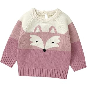Winter Warm Pullover Sweater Toddler Baby Knit Sweater Fox Upper Clothes