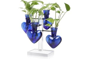 YYHGLASS Plants Propagation Stations Plant Terrarium Kit Gift for Women Birthday Glass Planters for Indoor Plants Home Office Decor Acrylic Plant Accessories - 4 Love Hear Vase