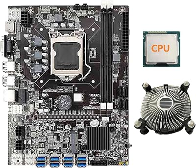 Vklopdsh B75 BTC Mining Motherboard 8xUSB3.0 LGA1155 2xDDR3 2xSATA3 CPU Fan