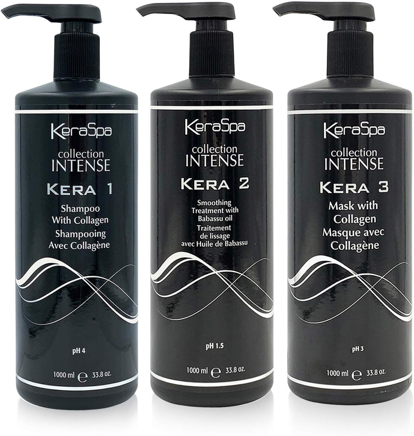 Keraspa Brazil Keratin Treatment Smoothing system, kera1, kera2, kera3