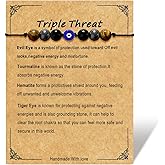 Palotay Evil Eye Bracelets Stress Anxiety Protection Bracelets for Women Men Anxiety Relief Item Gifts