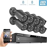 Amcrest Full-HD (AMDV10818-8B-B) 1080P 8CH Video Security System w/ Eight 2.0MP (1920TVL) Outdoor IP67 Bullet Cameras, 98ft Night Vision, Hard Drive Not Included (Black)