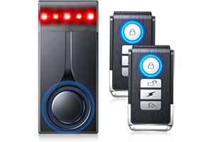 108dB Car Alarm System, Car Anti-Theft Vibration Sensor Alarm & Red Light, Wireless Remote Anti Theft Vehicle Device with Mag