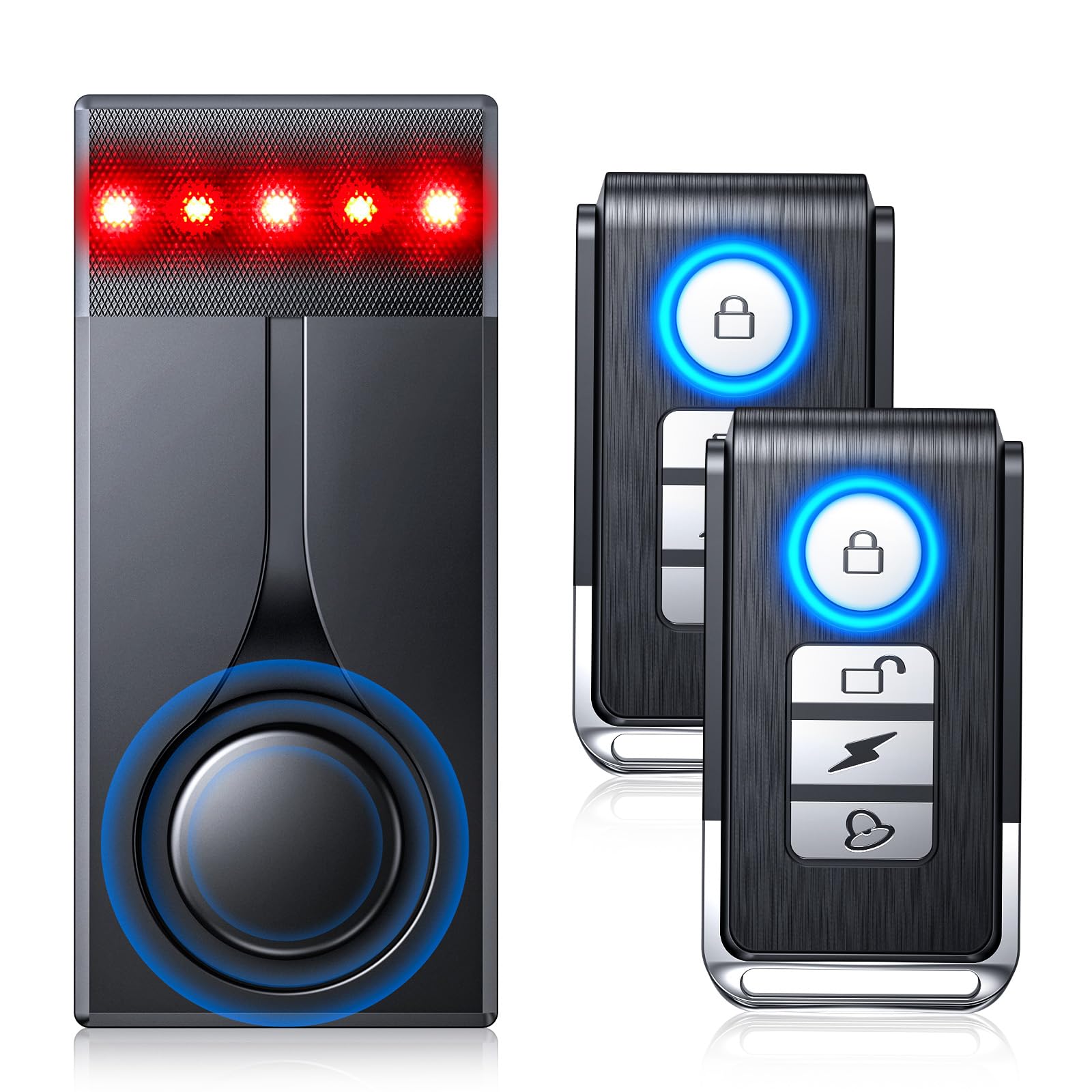 Photo 1 of 108dB Car Alarm System, Car Anti-Theft Vibration Sensor Alarm & Red Light, 2 Wireless Remote, Anti Theft Vehicle Device with Magnetic Install Design for RV, SUV, Truck (Upgrade 4.0)