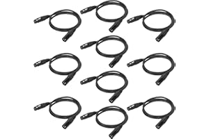 Eyeshot 6.5ft / 2m DMX Cable, 10PCS 3 Pin DMX Cables DMX Wires, DMX512 XLR Male to Female Stage Light Signal Cable with Metal Connectors, Connection for Stage & DJ Lighting fixtures