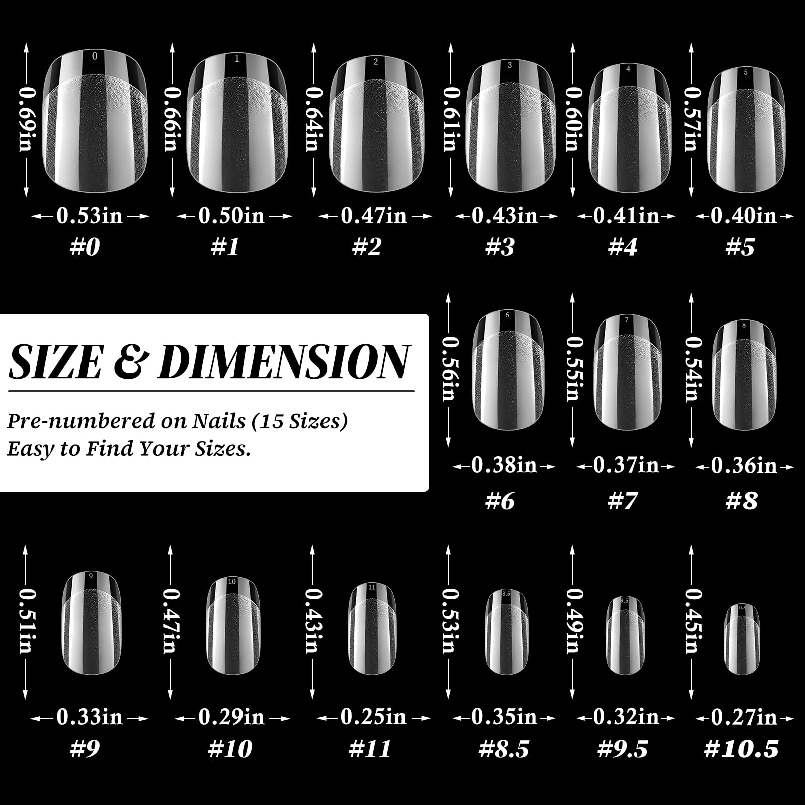 LuckForever 300pc XS Gel Nail Tips Extra Short Round Square Fake Nails Clear Press on Nails Clear Soft Gel Nail Tips Full Cover Short False Nail Tip for Acrylic Nails Extension Press Nails Making - Image 3