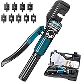 Steel DN Mate Upgrade Hydraulic Crimping Tool/Hydraulic Crimper with 9 Dies for Stainless Steel Cable Railing System 1/8", 5/32" to 3/16", Cable Railing Hardware Hydraulic Crimping Tool DC03