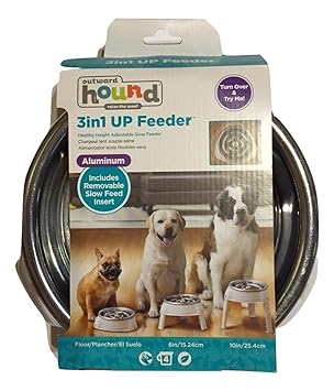 Outward Hound 3in1 Up Aluminum White Elevated Adjustable Slow