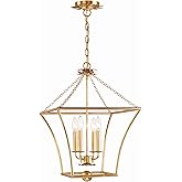 Crystorama Broche 4 Light Antique Gold Lantern Chandelier