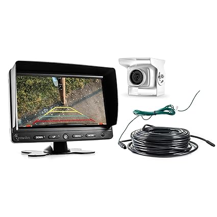 Carmedien Rückfahrsystem für Wohnmobil Rückfahrkamera System Reisemobil mit 7' Monitor + Farbkamera IR Nachtsicht