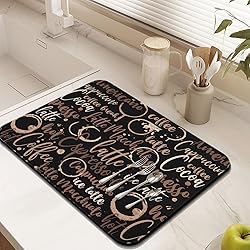 Coffee Bar Mat Accessories for Countertop Absorbent