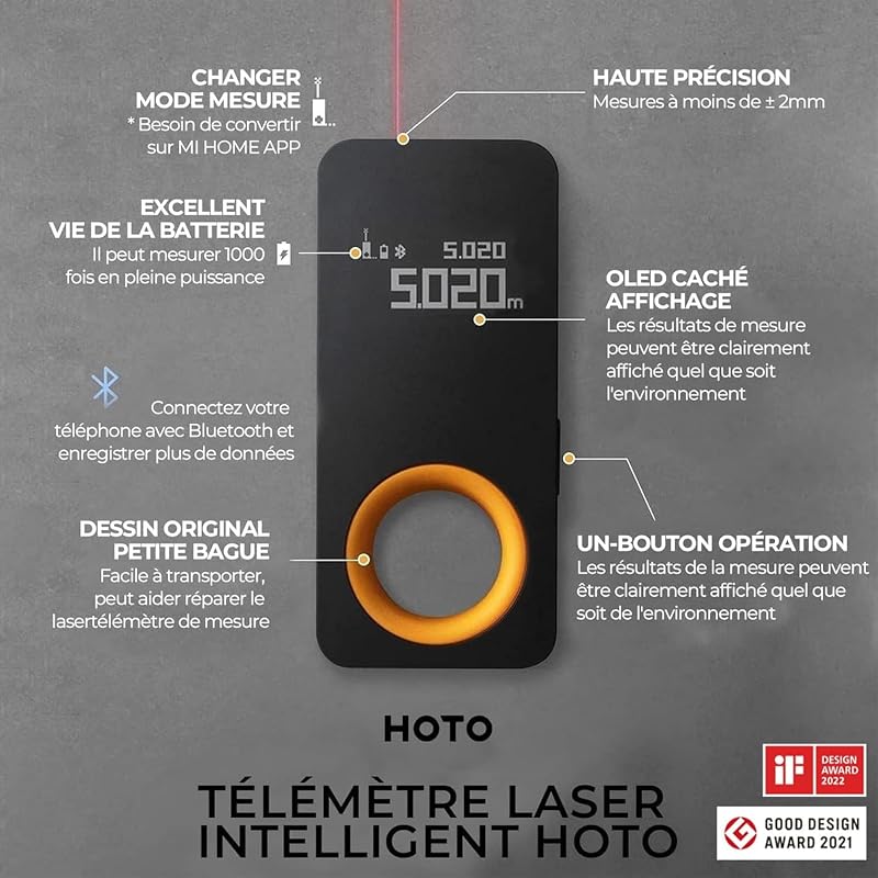 Télémètre Laser Numérique,Mini Mètre Laser Rechargeable,0,05 – 30m