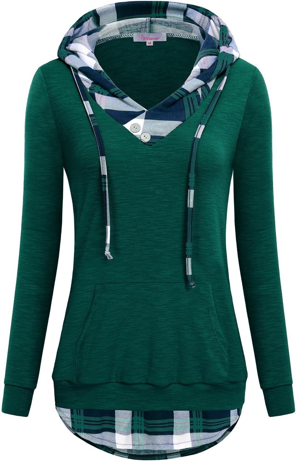 Misswor Womens V-Neck Long Sleeve Pullover Sweatshirt Hoodies