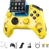Doriteney RG G01 Wireless Gaming Controller with Heart Rate Monitor &amp; Display, Hall Effect Triggers, Programmable Back Buttons for PC, Switch, Steam, Android, iOS - 2.4G/Bluetooth/Wired Black