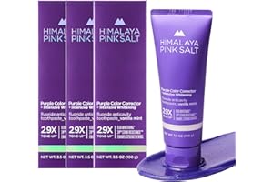 HIMALAYA PINKSALT Purple Toothpaste - Deep Stain Remover with Fluoride, Plaque Remover, Appropriate for Sensitive Teeth, Peroxide Free - Vanilla Mint, 3.5 oz (3 Packs)