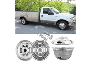 Puermto 4pcs 17" Polished Stainless Steel Dually Wheel Simulators, Good Looking and Durable Bolt On Wheel Cover, 8 Lug Hubcaps Rim Skin Cover Fit for 2005-2021 Ford F-350 w/Installation Tool Kit 17A8