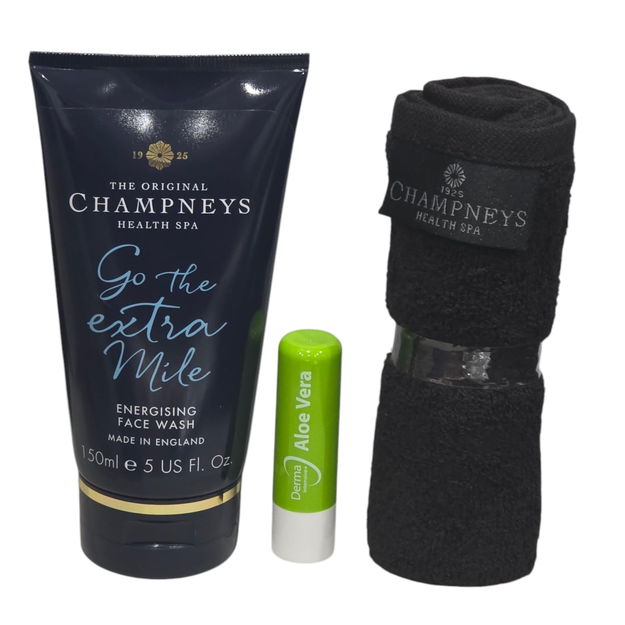 Champneys Go The Extra Mile Energising Face Wash 150ml With Free Aloe Vera Lip Balm + Champneys Mini Face Towel
