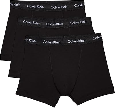 Uomo Pantaloncini Boxer Confezione da 3 Intimo, Nero (Black W Black WB), L