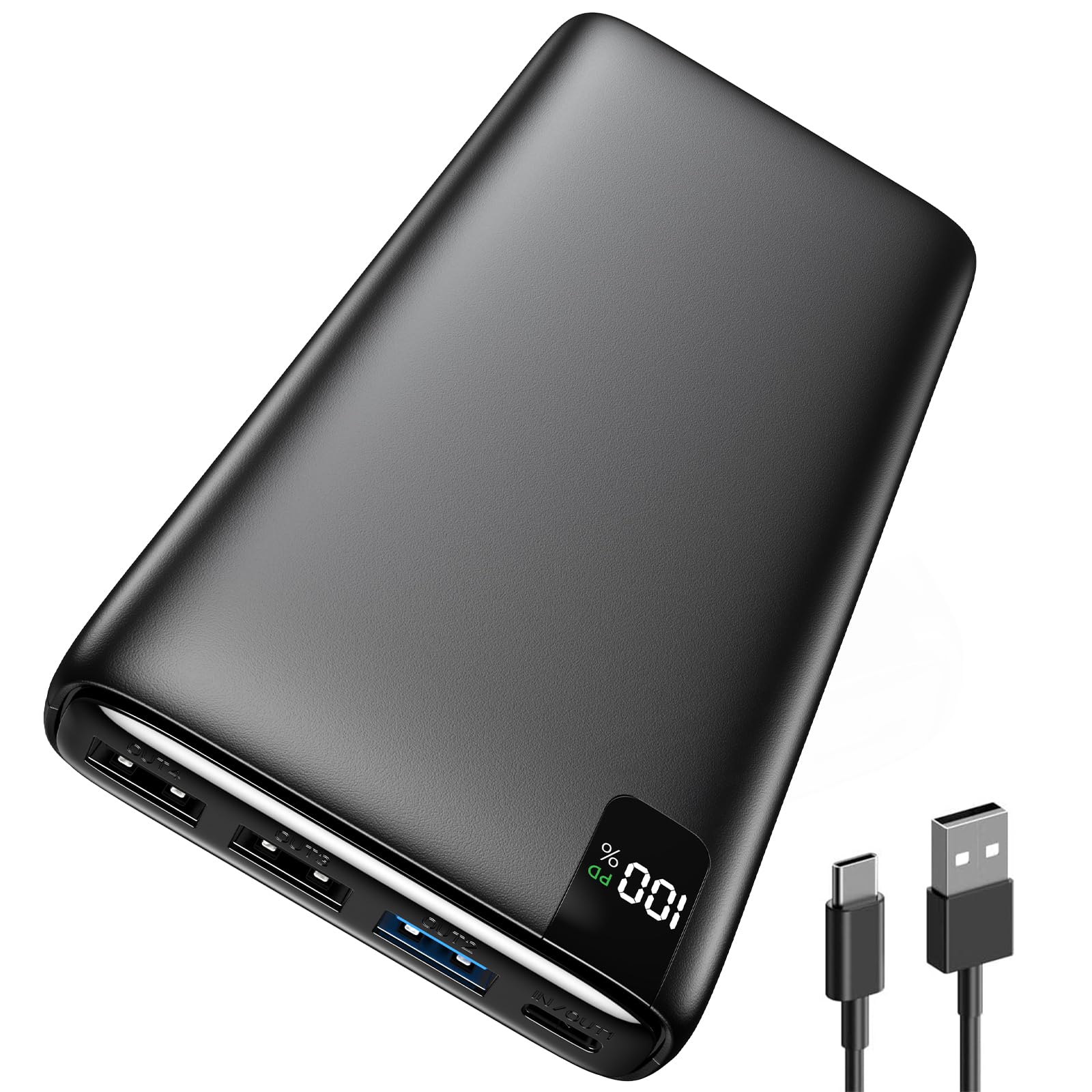 A ADDTOP Power Bank 20000mAh - 22,5W Schnellladefunktion Powerbank mit 4 Ausgängen, Externe Handyakkus PD3.0 QC4.0 USB C-EIN/Ausg, Klein Tragbares Ladegerät für iPhone, Galaxy, Tablette,etc