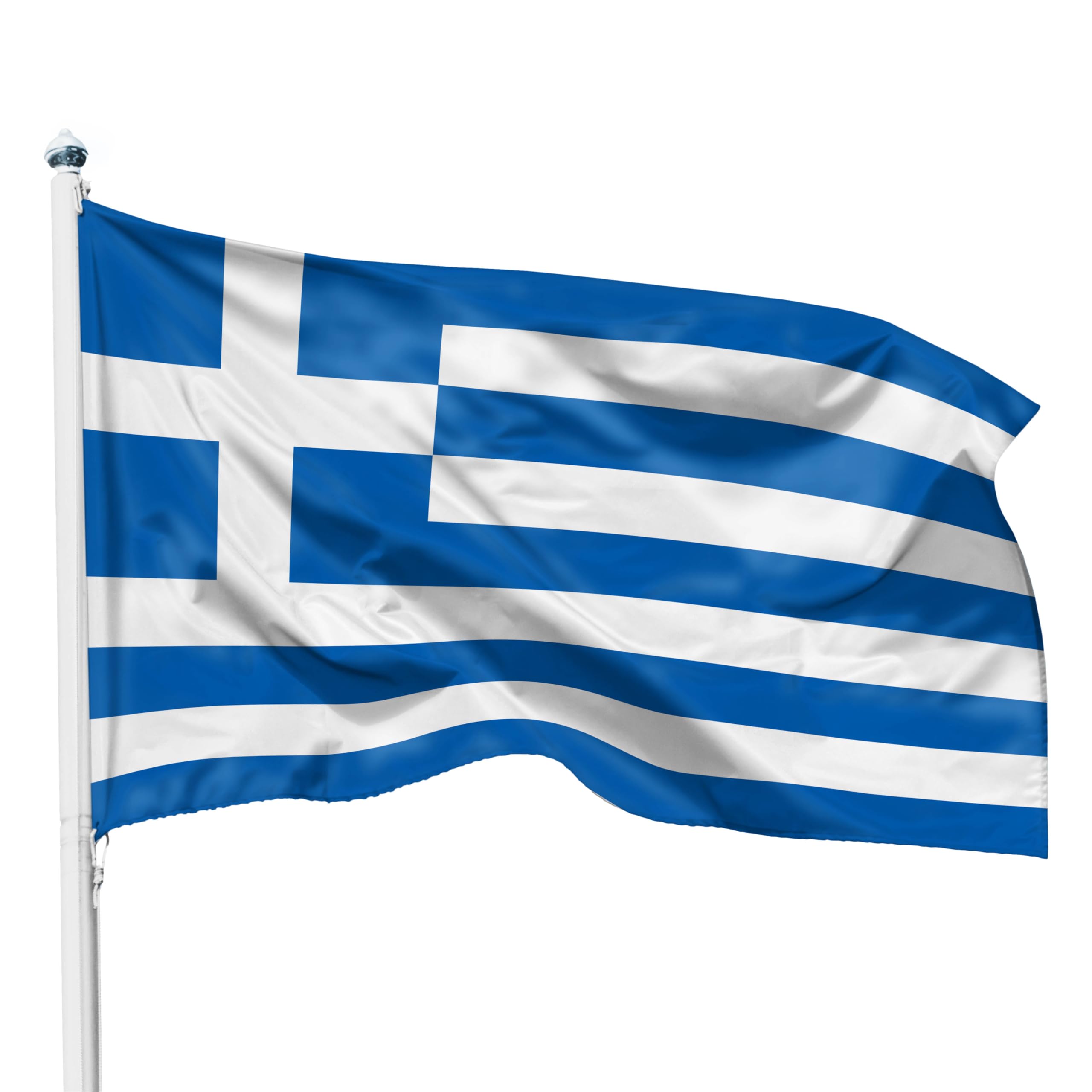 PHENO FLAGS Greece flag - Greek flag 90 x 150 cm with brass eyelets - durable flag for flagpole - 100% polyester