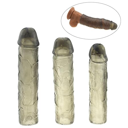 SAMMOR Wiederverwendbare Penis Sleeve Extender Silikon Erweiterung,Penismanschette mit Hodenschlaufe, Penishülle zur Penisver