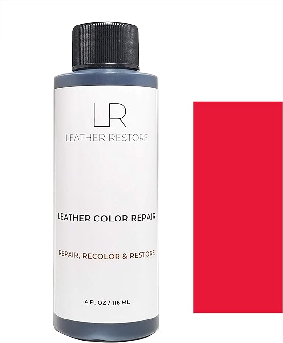 Leather Restore Leather Color Repair, Red 4 OZ - Repair, Recolor and Restore Couch, Furniture, Auto Interior, Car Seats, Vinyl and Shoes