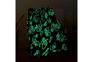 Wesan Gaming Gamer Glow in The Dark Blanket Boys Teens Gifts for Birthday Christmas Easter Video Game Gamepad Presents Fun Fl